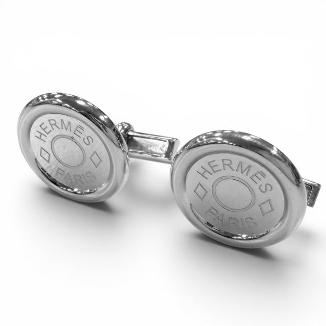 極美品□HERMES エルメス AG925 セリエモチーフ クルードセル カフスボタン カフリンクス シルバー フランス製 重量13.23g メンズ 箱付き