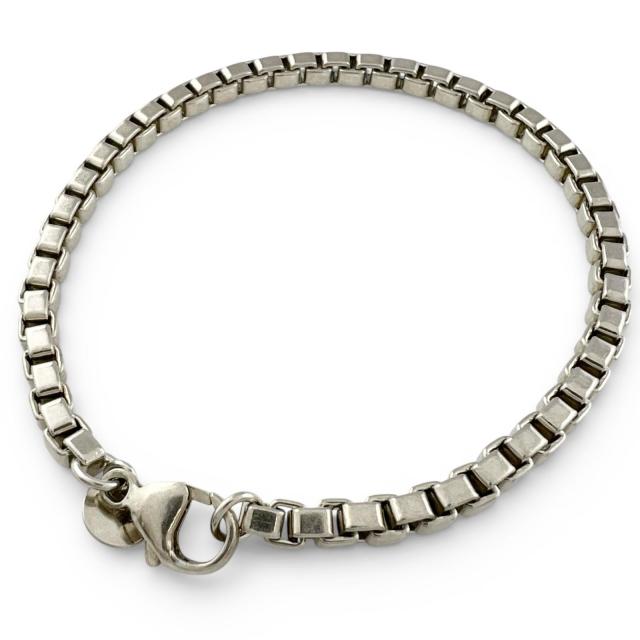 美品▲TIFFANY&Co. ティファニー ベネチアン ブレスレット SV925 全長19cm アクセサリー シルバー 重量16.3g メンズ レディース