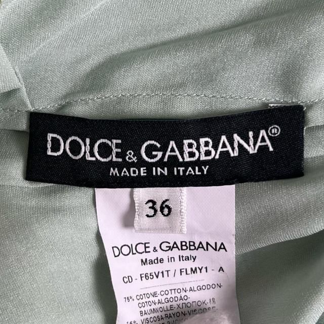 美品▲DOLCE&GABBANA ドルチェ＆ガッバーナ 総レース 花柄 半袖 ワンピース ドレス ライムグリーン 36 イタリア製 正規品 レディース_5