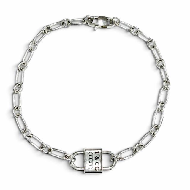 美品◇TIFFANY&Co. ティファニー 1837 スモール ダブルロック AG925 ブレスレット シルバー アクセサリー 重量6.89g レディース 袋付き