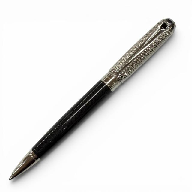極美品▼Dupont デュポン ラインD デュオ トーン ラメ ツイスト式 ボールペン ブラック シルバー フランス製 メンズ 筆記確認済み