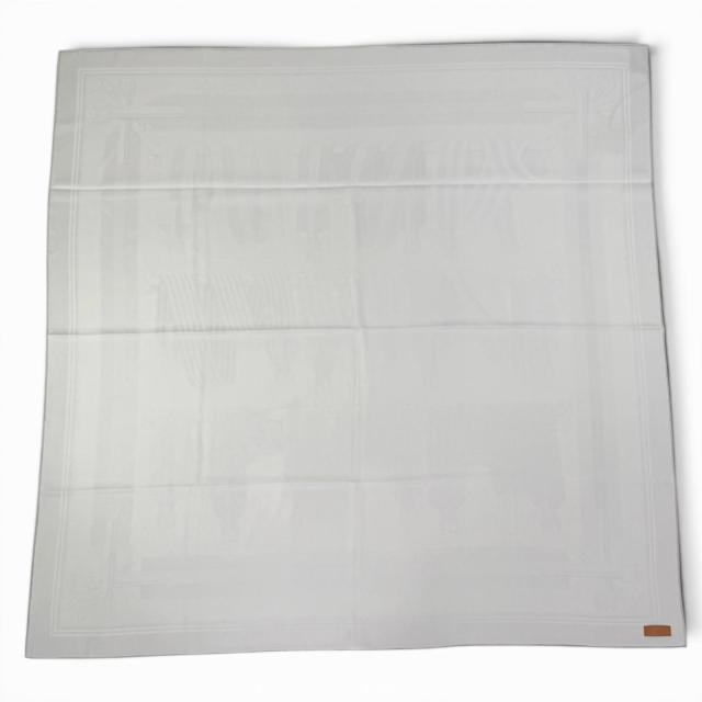 未使用品△HERMES エルメス カレ115 サングル カシミヤ シルク シルバー ロゴレザータグ スカーフ 現行品 イタリア製 箱付