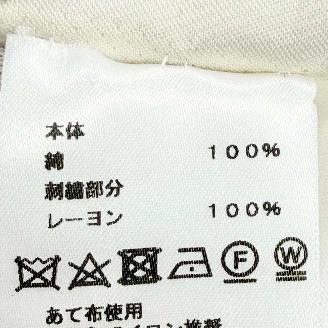美品△HERMES エルメス 20SS コットン100％ シェーヌダンクル刺繍 クルーネック 半袖 ワンピース ホワイト 38 仏製 正規品 レディース_7