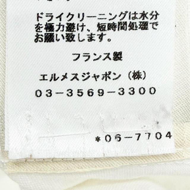 美品△HERMES エルメス 20SS コットン100％ シェーヌダンクル刺繍 クルーネック 半袖 ワンピース ホワイト 38 仏製 正規品 レディース_8