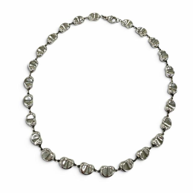 美品☆TIFFANY&Co. ティファニー エルサペレッティ ビーン デザイン 925 ネックレス シルバー 重量30.9g レディース 箱・保存袋付き 104,500円