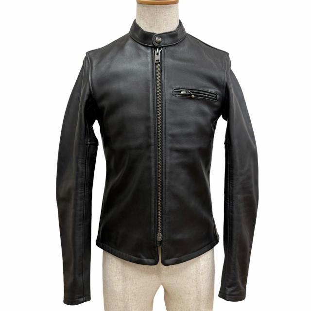 【ドンドン見直し】美品□KADOYA カドヤ Ks LEATHER スタンドカラー レザージャケット ライダースジャケット ブラック S 正規品 メンズ
