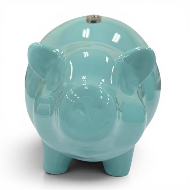 未使用品☆TIFFANY&amp;Co. ティファニー ピギーバンク 陶器 ロゴ入り 貯金箱 インテリア ブルー ホワイト イタリア製 レディース 箱付き_3