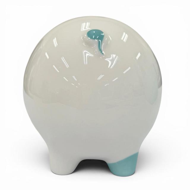 未使用品☆TIFFANY&amp;Co. ティファニー ピギーバンク 陶器 ロゴ入り 貯金箱 インテリア ブルー ホワイト イタリア製 レディース 箱付き_5