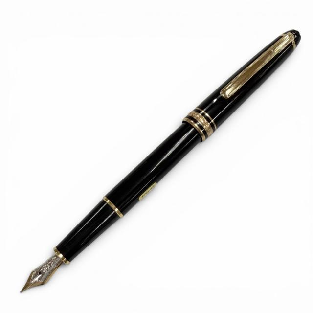 極美品▼MONTBLANC モンブラン マイスターシュテュック クラシック 145 ペン先14K Fニブ ホワイトスター 万年筆 ブラック ゴールド