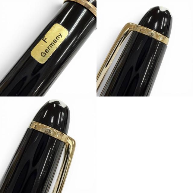 極美品▼MONTBLANC モンブラン マイスターシュテュック クラシック 145 ペン先14K Fニブ ホワイトスター 万年筆 ブラック ゴールド_9
