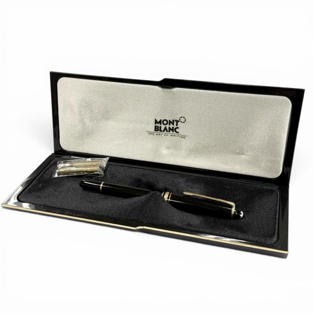 極美品▼MONTBLANC モンブラン マイスターシュテュック クラシック 145 ペン先14K Fニブ ホワイトスター 万年筆 ブラック ゴールド_1