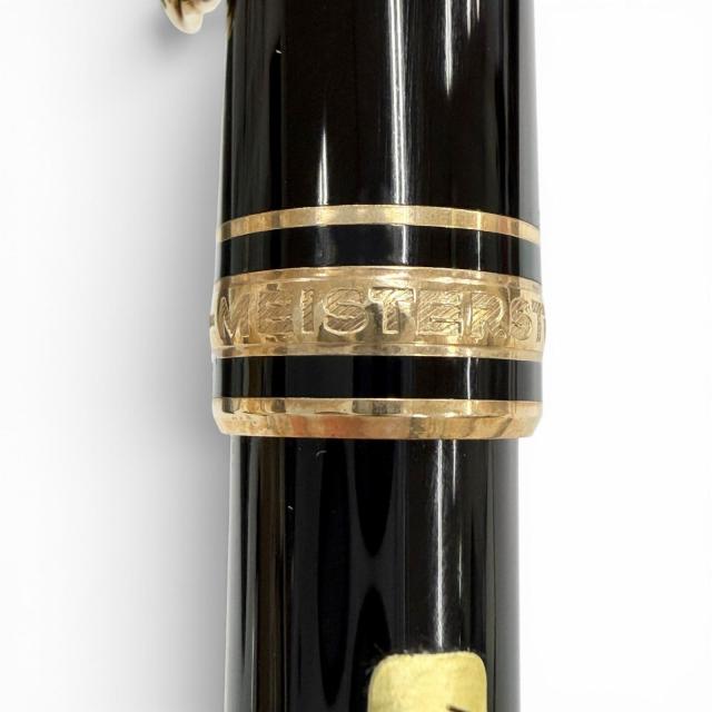 極美品▼MONTBLANC モンブラン マイスターシュテュック クラシック 145 ペン先14K Fニブ ホワイトスター 万年筆 ブラック ゴールド_8