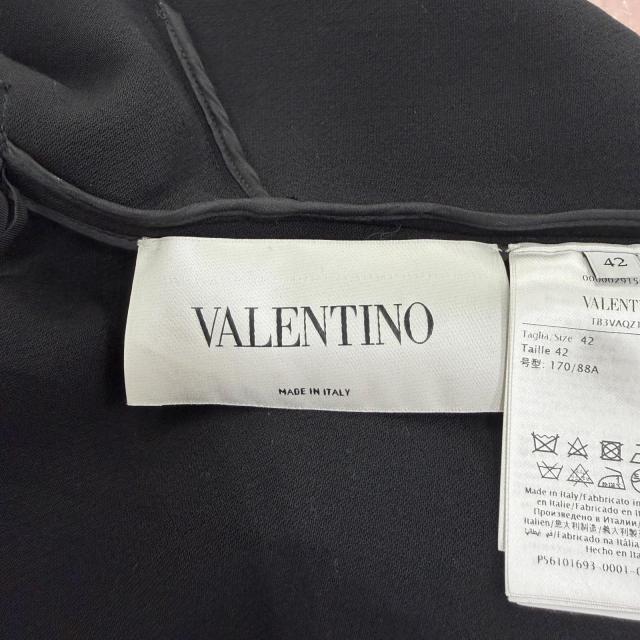 美品☆VALENTINO ヴァレンティノ TB3VAQZ14EJ バージンウール ショートスリーブ ワンピース ブラック 42 イタリア製 正規品 レディース_5