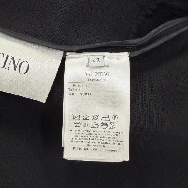 美品☆VALENTINO ヴァレンティノ TB3VAQZ14EJ バージンウール ショートスリーブ ワンピース ブラック 42 イタリア製 正規品 レディース_6