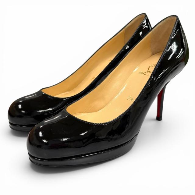 未使用品★Christian Louboutin クリスチャンルブタン PRORATA 90 アーモンドトゥ ピンヒール パテントレザー パンプス 35 箱・保存袋付