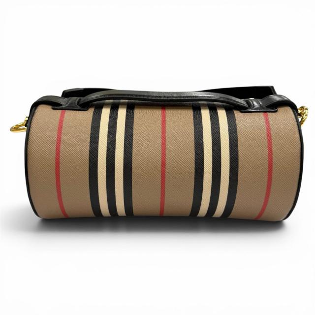 未使用品★BURBERRY バーバリー 8030456 ノバチェック柄 2way レザー バレルバッグ ショルダーバッグ ベージュ イタリア製 保存袋付き_2