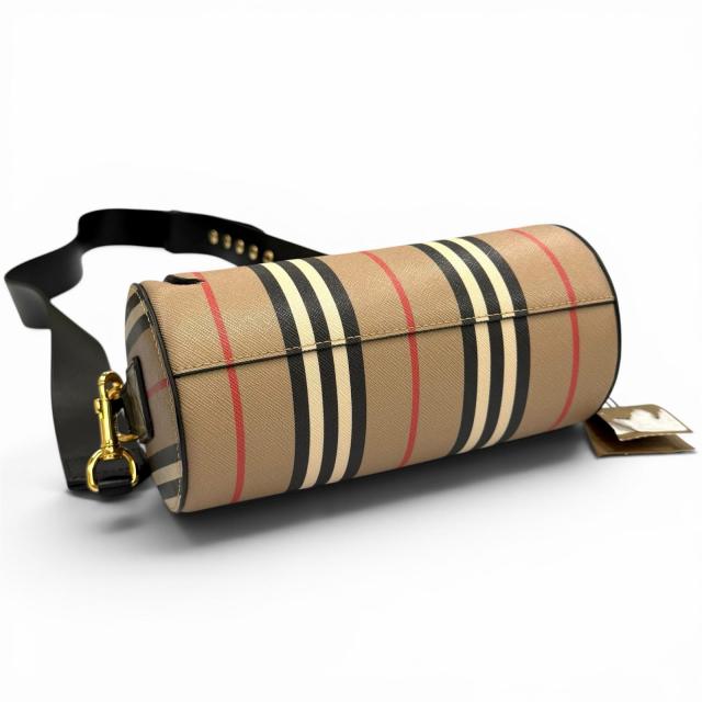 未使用品★BURBERRY バーバリー 8030456 ノバチェック柄 2way レザー バレルバッグ ショルダーバッグ ベージュ イタリア製 保存袋付き_3