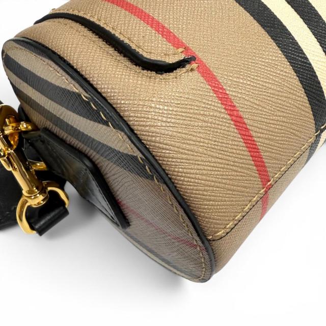 未使用品★BURBERRY バーバリー 8030456 ノバチェック柄 2way レザー バレルバッグ ショルダーバッグ ベージュ イタリア製 保存袋付き_7