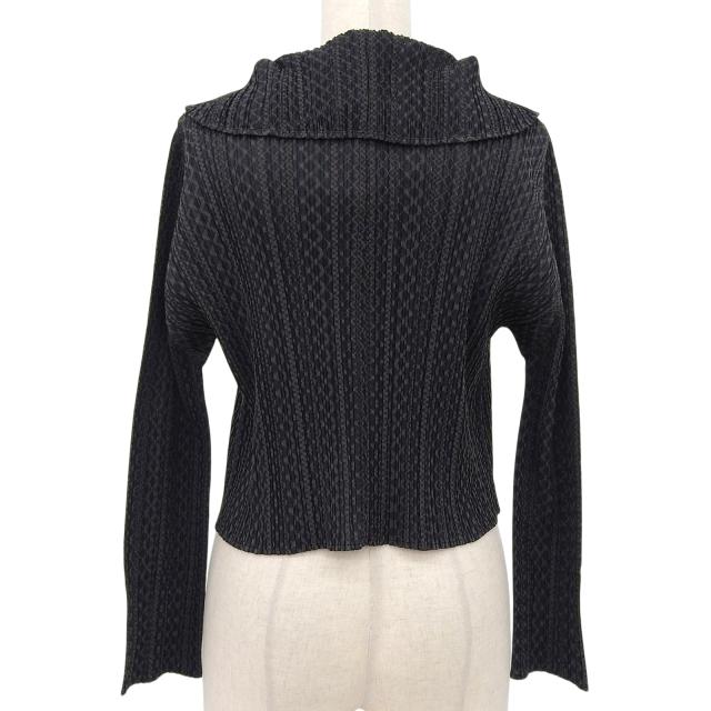 極美品▲PLEATS PLEASE プリーツプリーズ イッセイミヤケ PP33-J0703 コットン混 プリーツカーディガン 3 日本製 正規品 レディース_1