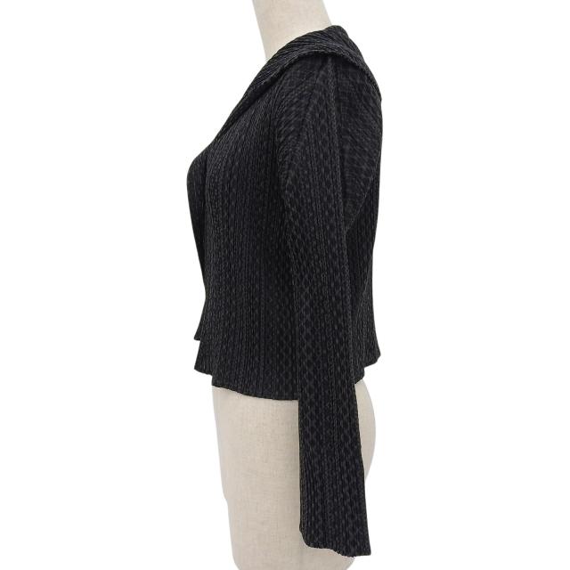 極美品▲PLEATS PLEASE プリーツプリーズ イッセイミヤケ PP33-J0703 コットン混 プリーツカーディガン 3 日本製 正規品 レディース_3
