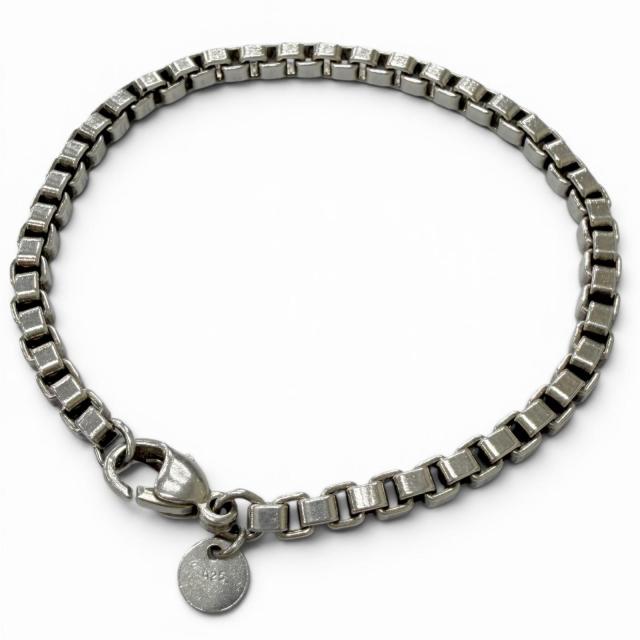 美品□TIFFANY&Co. ティファニー ベネチアン SV925 チェーン ブレスレット アクセサリー シルバー 重量15.82g メンズ レディース