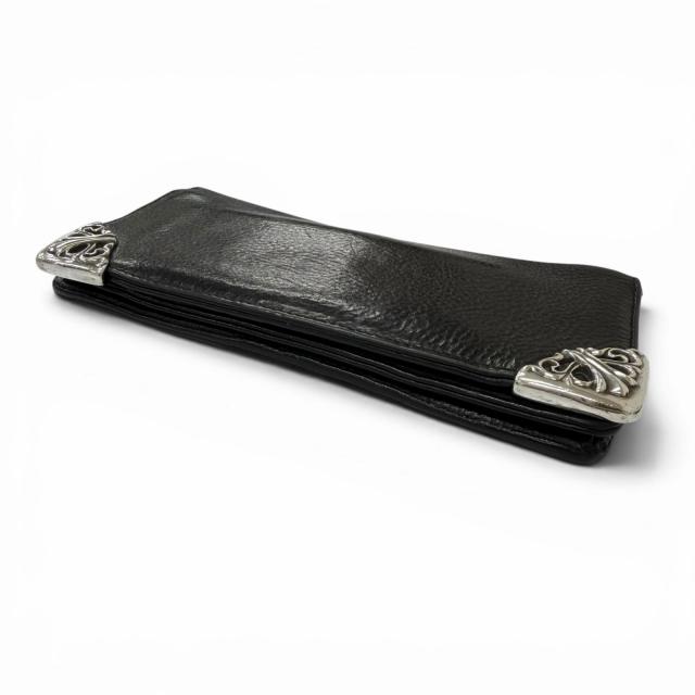 人気□CHROME HEARTS クロムハーツ LNG SNGL FLD TIPS レザー SV925