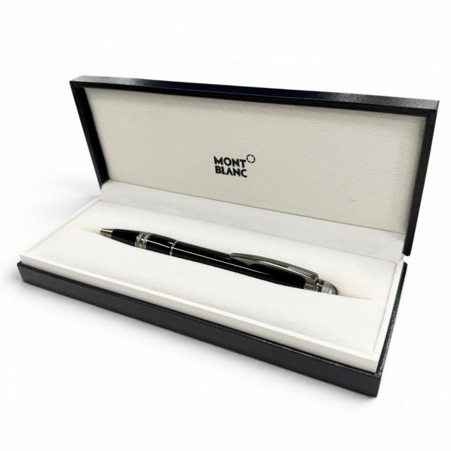 極美品▼MONTBLANC モンブラン スターウォーカー ホワイトスター ツイスト式 ボールペン ミッドナイトブラック ガンメタリック 筆記◎_1