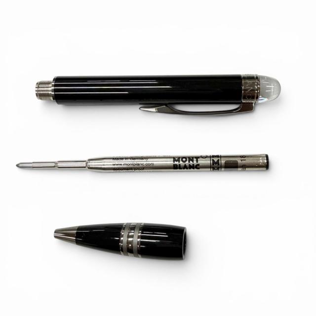 極美品▼MONTBLANC モンブラン スターウォーカー ホワイトスター ツイスト式 ボールペン ミッドナイトブラック ガンメタリック 筆記◎_3