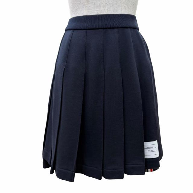 極美品☆THOM BROWNE トム赤銅色 FJK053A-06931-415 綿織物 筋目スコート 米国海軍 38 イタリア製 定まり品 レディース ハンガー付