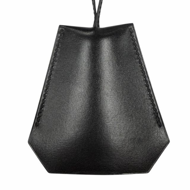 極美品◇HERMES エルメス ヴィンテージ しろがね色金具 マルジェラ期 クロシェット なめし革 首飾り 黒いこと □B目じるし フランス共和国製 箱付き添い人