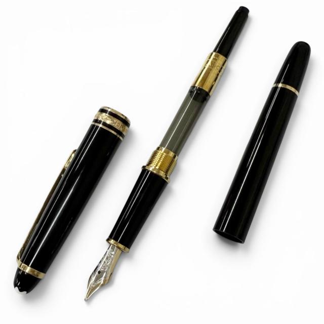 極美品□MONTBLANC モンブラン マイスターシュテュック クラシック Pix ペン先14K Bニブ 万年筆 ブラック ゴールド ドイツ製 メンズ_3