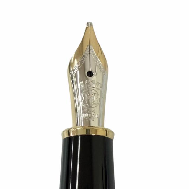 極美品□MONTBLANC モンブラン マイスターシュテュック クラシック Pix ペン先14K Bニブ 万年筆 ブラック ゴールド ドイツ製 メンズ_4
