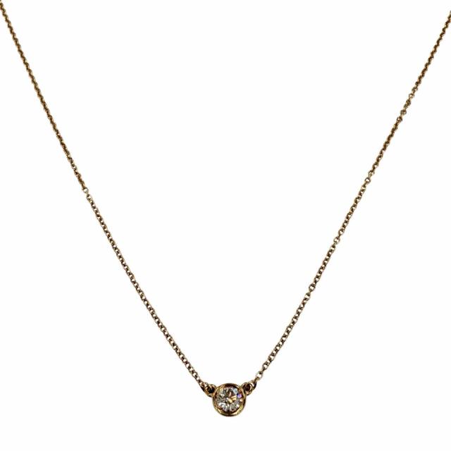 美品◇TIFFANY&Co. ティファニー バイザヤード エルサペレッティ 750 YG 1P ダイヤ約0.12ct 枠直径約4.73mm ネックレス 重量1.94g 箱付き