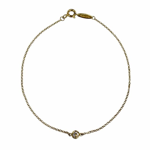 美品◇TIFFANY&amp;Co. ティファニー バイザヤード エルサペレッティ 750 1P ダイヤ約0.05ct 750 YG 枠直径約3.77mm ブレスレット 重量0.97g