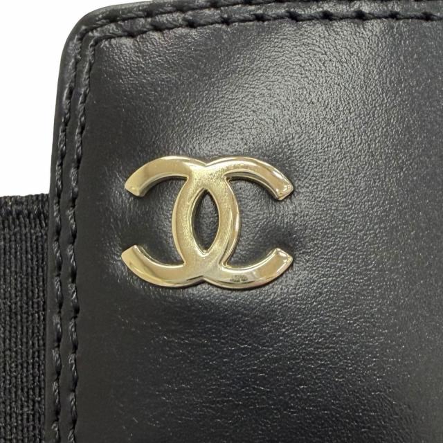 極美品△CHANEL シャネル G45786 B17237 24B ココマーク 側面ゴア なめし革 ロングブーツ 厚底 黒いこと 38 伊製 レディース 保護すること袋付き添い人