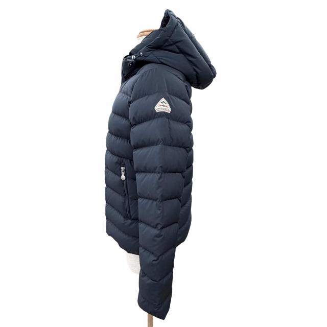 美品△Pyrenex ピレネックス SPOUTNIC SOFT JPN スプートニックソフト ロゴワッペン フード付き ダウンジャケット ネイビー 36 正規品_1