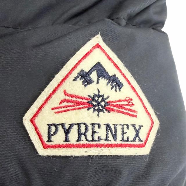 美品△Pyrenex ピレネックス SPOUTNIC SOFT JPN スプートニックソフト ロゴワッペン フード付き ダウンジャケット ネイビー 36 正規品_5