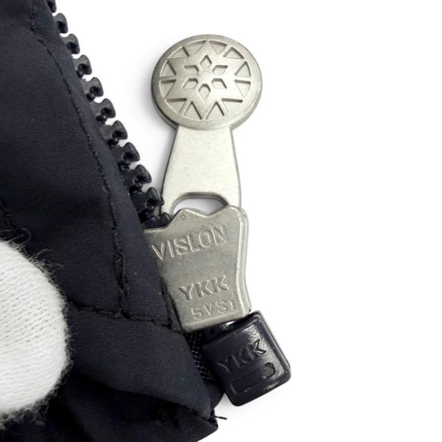 美品△Pyrenex ピレネックス SPOUTNIC SOFT JPN スプートニックソフト ロゴワッペン フード付き ダウンジャケット ネイビー 36 正規品_6