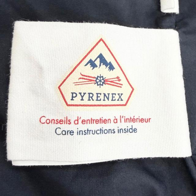 美品△Pyrenex ピレネックス SPOUTNIC SOFT JPN スプートニックソフト ロゴワッペン フード付き ダウンジャケット ネイビー 36 正規品_7