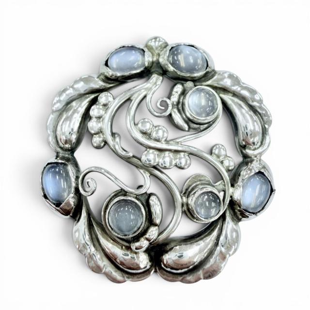 美品◇Georg Jensen ジョージジェンセン 159 ムーンライトブロッサム SV925 ムーンストーン ペンダントトップ シルバー 重量16.9g