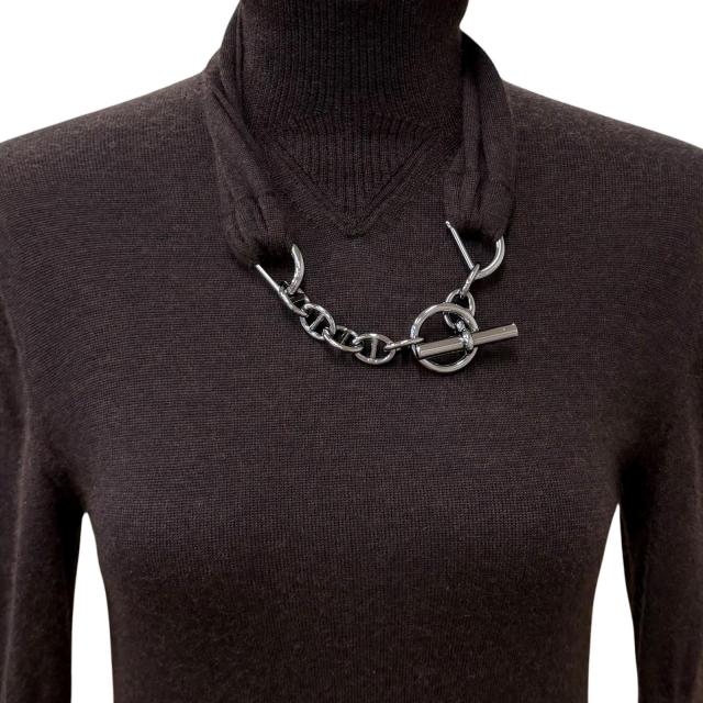 美品★HERMES エルメス カシミヤ シルク混 シェーヌダンクルチェーン付 Aライン ニット ロングワンピース ドレス ブラウン 38 イタリア製 美品★HERMES エルメス カシミヤ シルク混 シェーヌダンクルチェーン付 Aライン ニット ロングワンピース ドレス ブラウン 38 イタリア製