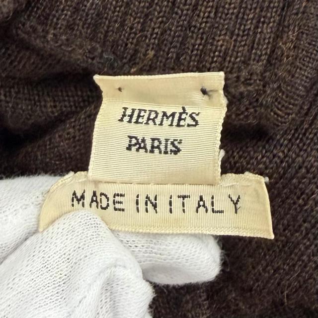 美品★HERMES エルメス カシミヤ シルク混 シェーヌダンクルチェーン付 Aライン ニット ロングワンピース ドレス ブラウン 38 イタリア製 美品★HERMES エルメス カシミヤ シルク混 シェーヌダンクルチェーン付 Aライン ニット ロングワンピース ドレス ブラウン 38 イタリア製