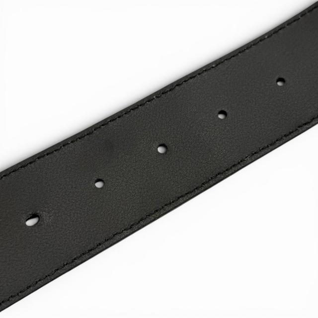 美品▼GUCCI グッチ 794196 なめし革 GG柄 インターロッキングG ピンバックル 広広とした胴締め 黒いこと しろがね色金具 90/36 メンズ 箱付き添い人