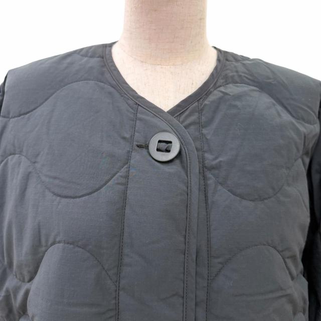 美品☆CANADA GOOSE カナダグース 3595W Meyfield ロゴワッペン付 日本限定 キルティング ノーカラー ダウンコート ブラック XS 正規品_3