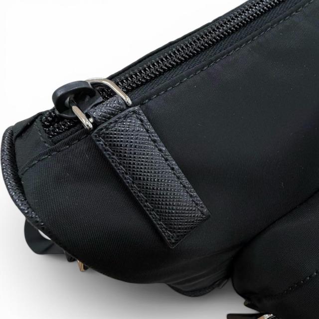 極美品▼PRADA プラダ 2VH191 ナイロン レザー トライアングルロゴ 三角プレート Re-Nylon ショルダーバッグ ブラック イタリア製 メンズ_8