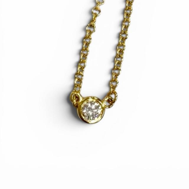 美品★TIFFANY&Co. ティファニー エルサペレッティ バイザヤード 1P 時刻表 首飾り 750(YG) 約0.03コンピュータ断層撮影法 差しわたし約3.4？ 総掛け目1.98g
