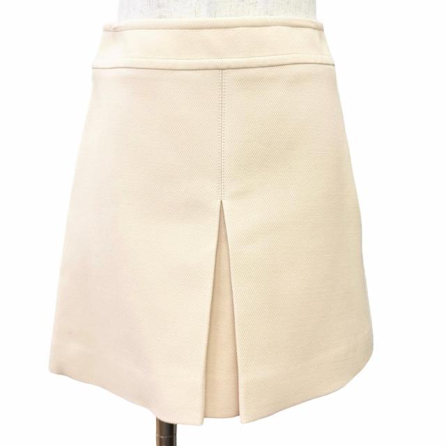 未使用品△CELINE セリーヌ 25SS 2J8330794 トラペーズ ミニスカート ウール シルク クリーム 36 イタリア製 正規品 レディース オススメ