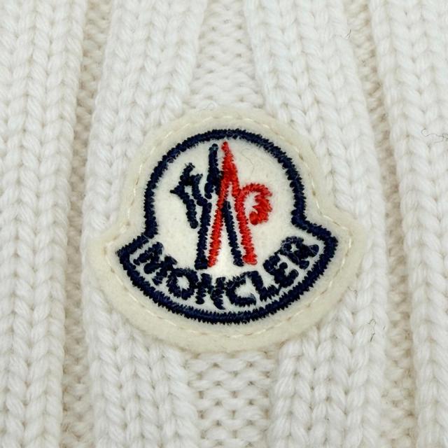 未使用品◇MONCLER モンクレール ウール100％ ロゴワッペン付 ビーニー ニットキャップ ニット帽 アイボリー UNI 正規品 レディース 箱付_7