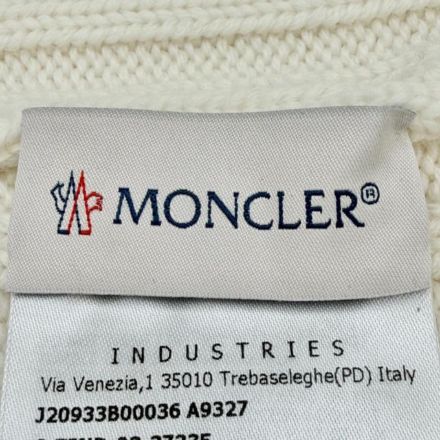 未使用品◇MONCLER モンクレール ウール100％ ロゴワッペン付 ビーニー ニットキャップ ニット帽 アイボリー UNI 正規品 レディース 箱付_8