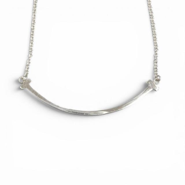 美品★TIFFANY&Co. ティファニー ティファニーT スマイル ペンダント スモール AG925 ネックレス シルバー 重量2.0g レディース